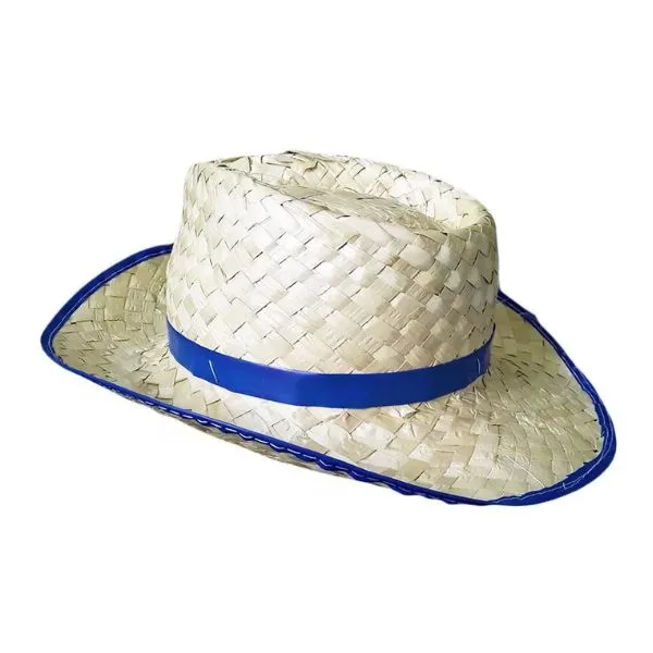 Chapéu de Palha Infantil Malandrinho com Fita Azul - Extra Festas (2)