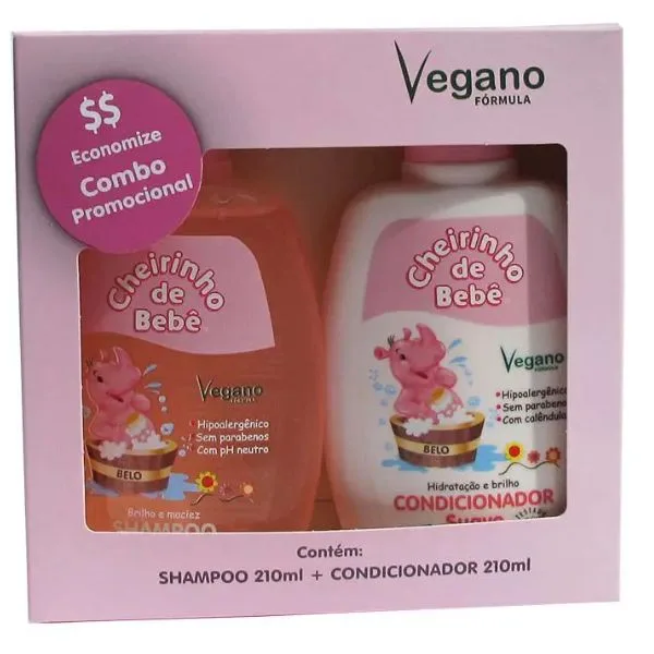 Combo Prom. Shampoo Cab. Cacheados 210ml e Condicionador Cheirinho de Bebê 210ml (1)