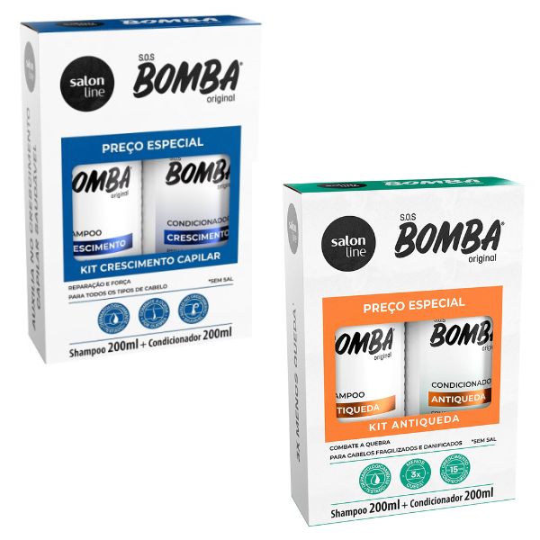 Kit Shampoo e Condicionador SOS Bomba Salon Line 200ml (2)