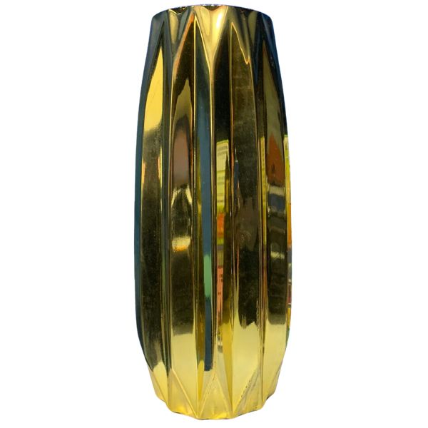 Vaso de Vidro Dourado 13x30cm Fort Tudo (1)
