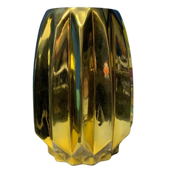 Vaso de Vidro Dourado 14x20cm Fort Tudo (1)